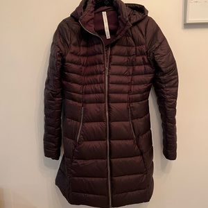 Lululemon Long Puffer Jacket - Deep Purple/Mauve - Size 6